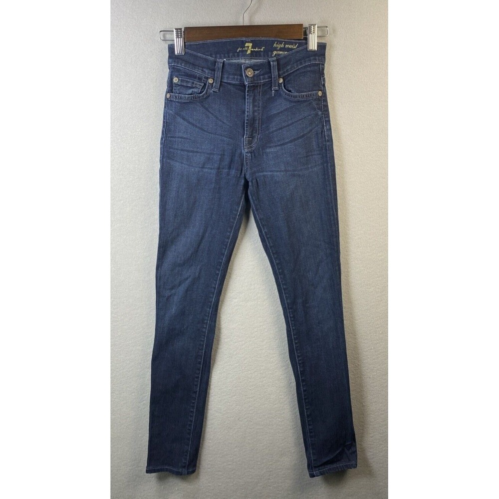7 For All Mankind Gwenevere High Waist Skinny Jeans Dark Wash Womens Size 26 USA
